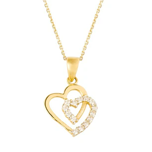 Colgante de Oro 18kt Doble Corazon
