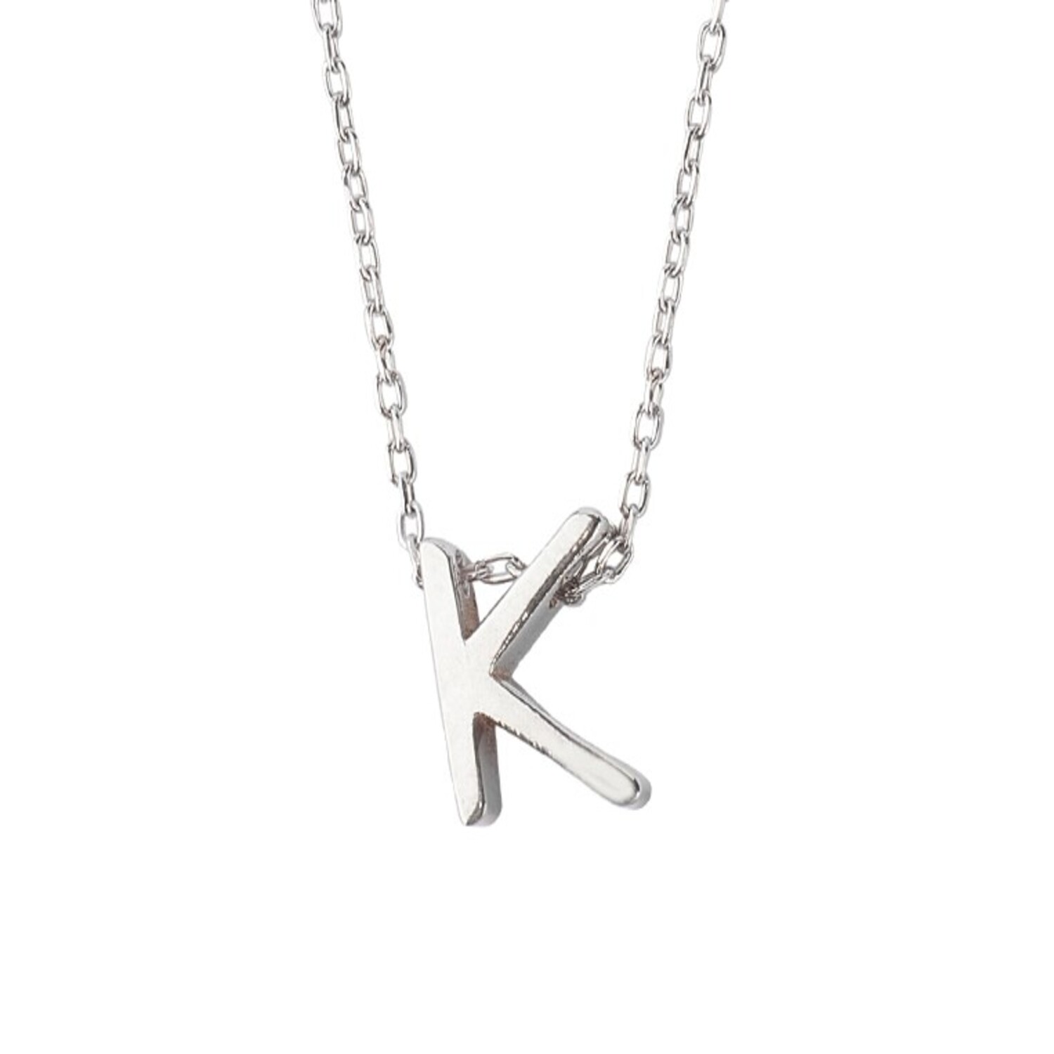 Collar de Plata Esterlina 925 Letra K 2