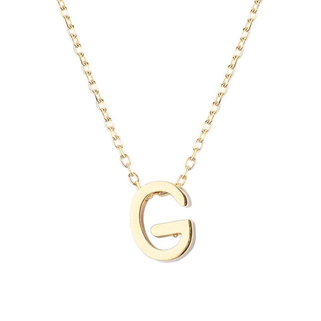 Collar de Plata Esterlina 925 Letra G Revestido en Oro 18kt 3