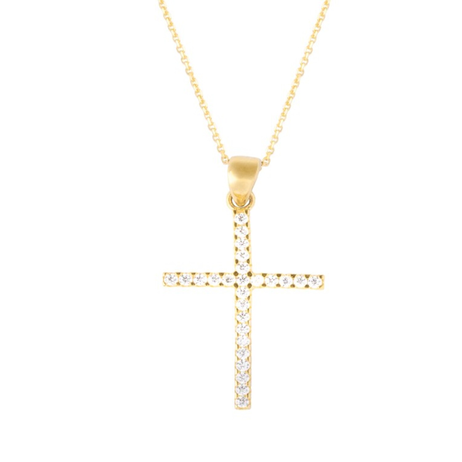 Colgante de Oro 18kt Cruz Circonita 3