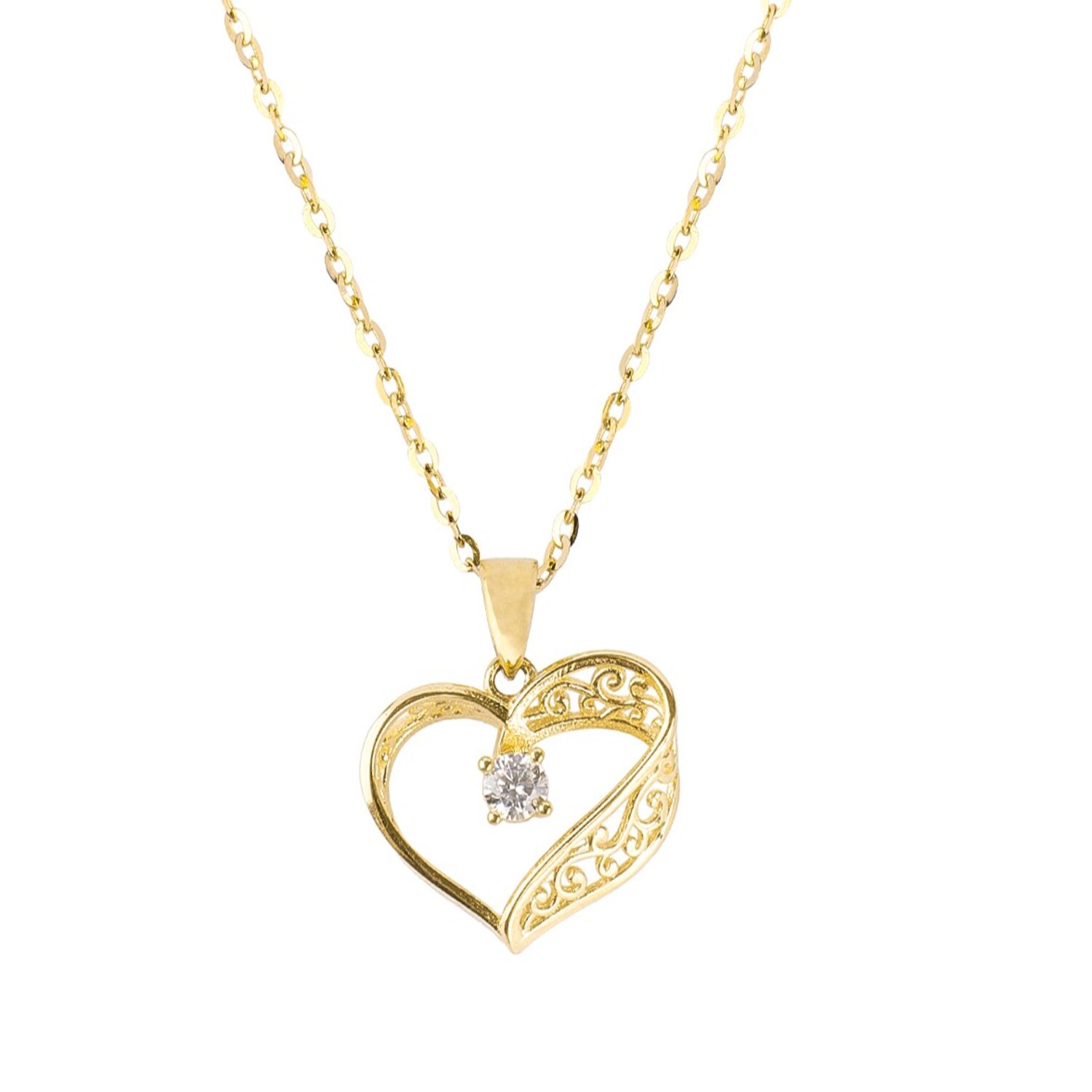 Colgante Oro Amarillo 18kt Corazón Relieve 2