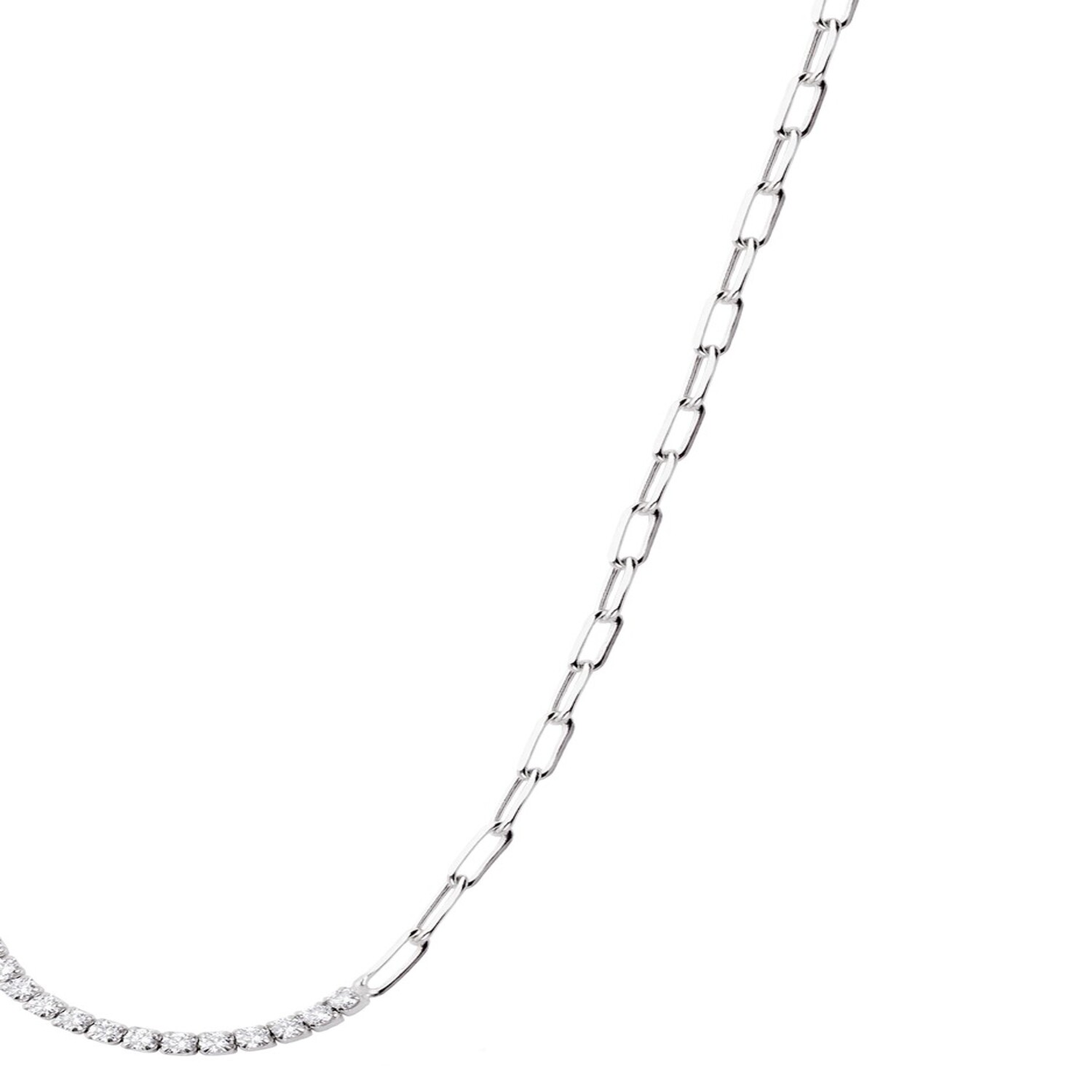 Collar de Plata Esterlina 925 Eslabones Circon 2