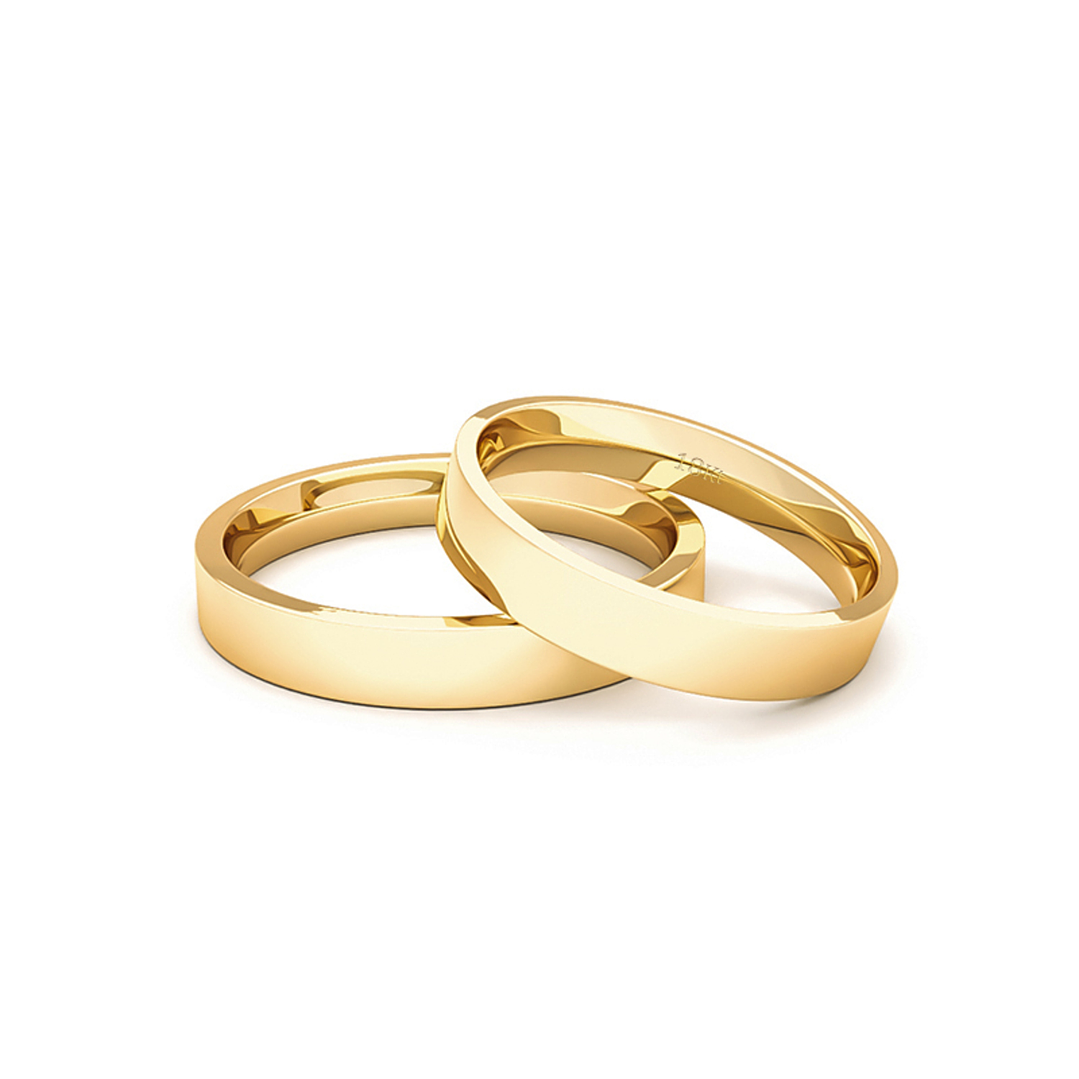 Par Argollas Matrimonio de Oro 18kt Modelo Tubo ErgoFit PORTUS de 3,5mm Oro Amarillo 3