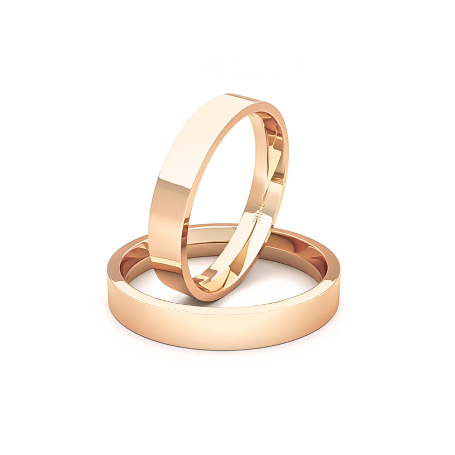 Par Argollas Matrimonio de Oro 18kt Modelo Tubo ErgoFit PORTUS 3,5mm Oro Miel 1