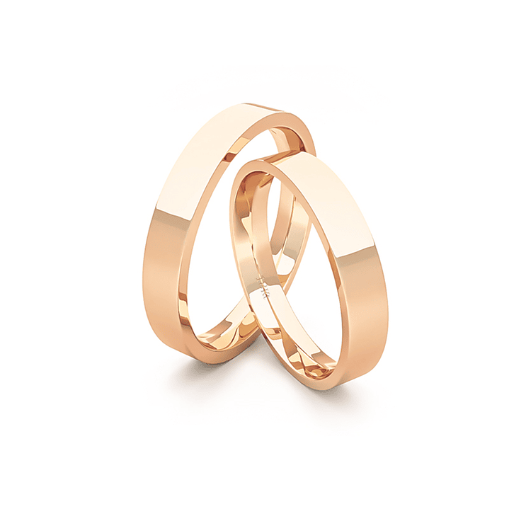 Par Argollas Matrimonio de Oro 18kt Modelo Tubo ErgoFit PORTUS 3,5mm Oro Miel 2