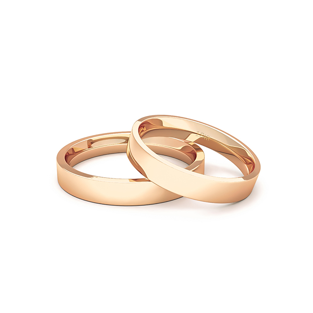 Par Argollas Matrimonio de Oro 18kt Modelo Tubo ErgoFit PORTUS 3,5mm Oro Miel 3