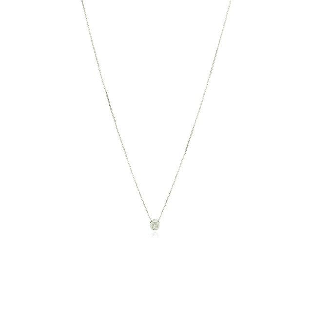 Collar de Oro Blanco 18kt con Diamantes de Punto de Luz 6 Pts Totales SI/H 4