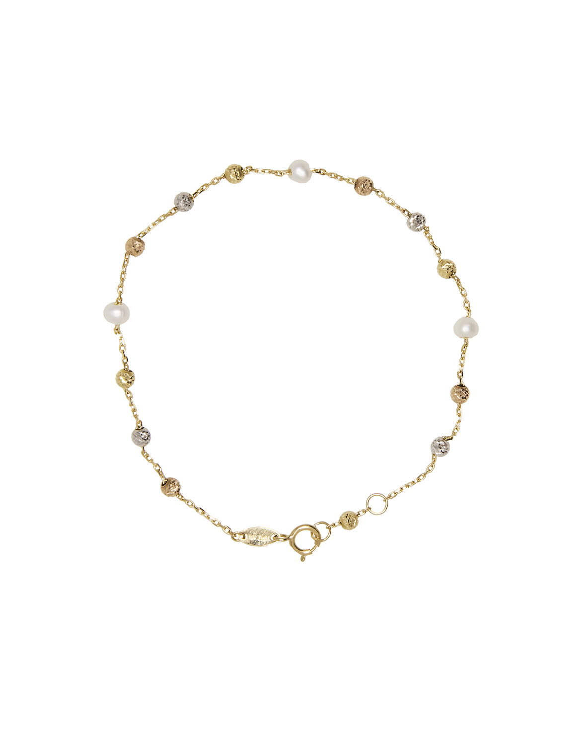 Pulsera de Oro 18kt Tricolor Pelotitas 1013 1