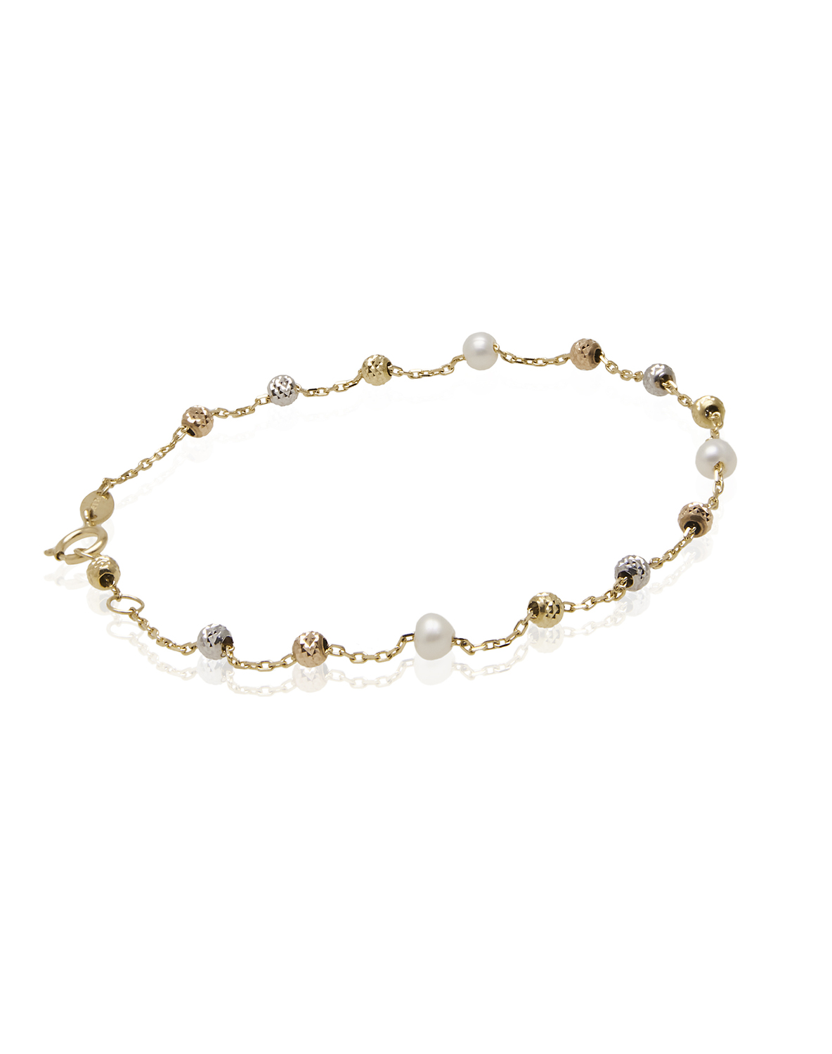 Pulsera de Oro 18kt Tricolor Pelotitas 1013 3