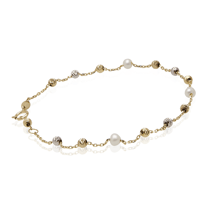 Pulsera de Oro 18kt Tricolor Pelotitas 1013 3