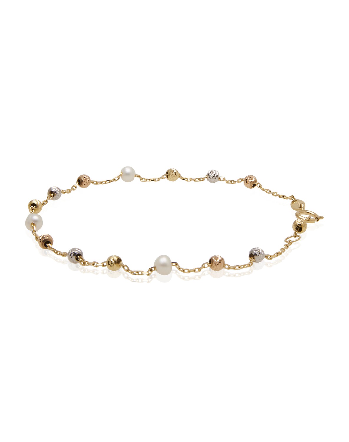 Pulsera de Oro 18kt Tricolor Pelotitas 1013 2