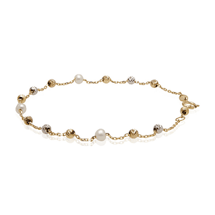 Pulsera de Oro 18kt Tricolor Pelotitas 1013