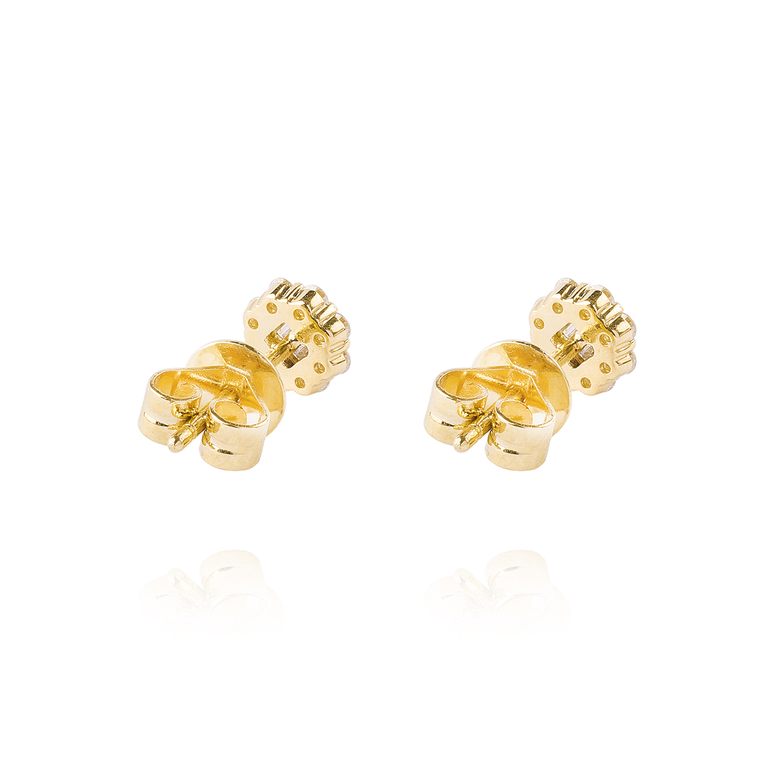 Aros Oro Amarillo 18kt Roseta de Diamantes 27 Pts 2