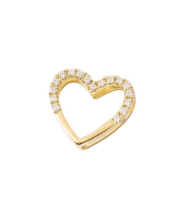 Colgante de Oro Blanco 18kt con Diamantes de Corazon 8 Pts Totales SI/H Corte Brillante