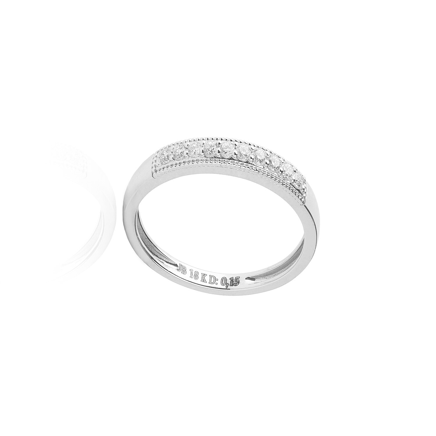 Anillo de Oro Blanco 18kt Diamantes de 15pts Corte Brillante SI/H 3