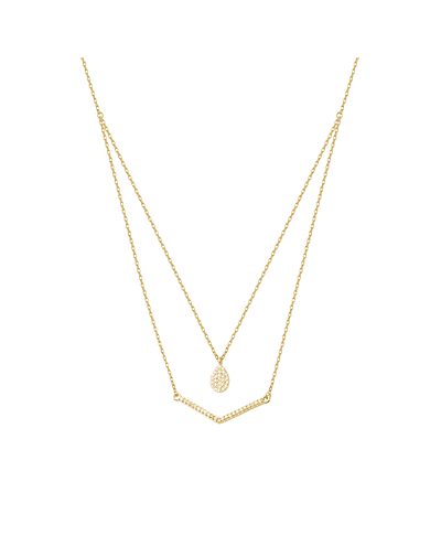 Collar de Oro Amarillo 18kt con Diamantes de 18 Pts Totales Corte Brillante SI/H