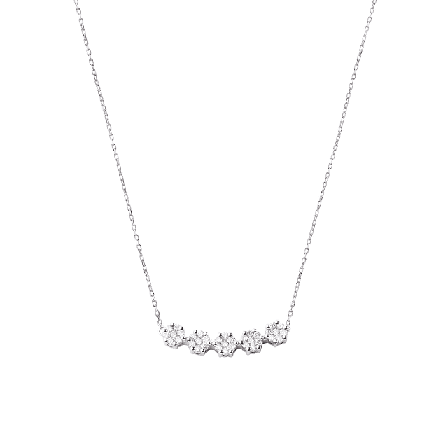 Collar de Oro 18kt con Diamantes de 34 Pts SI/H Totales Corte Brillante