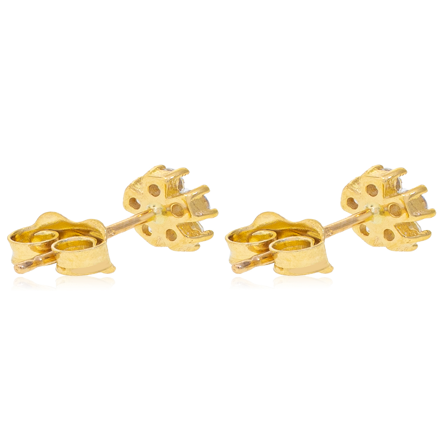 Aros de Oro 18kt Modelo Flor 6 circones 3