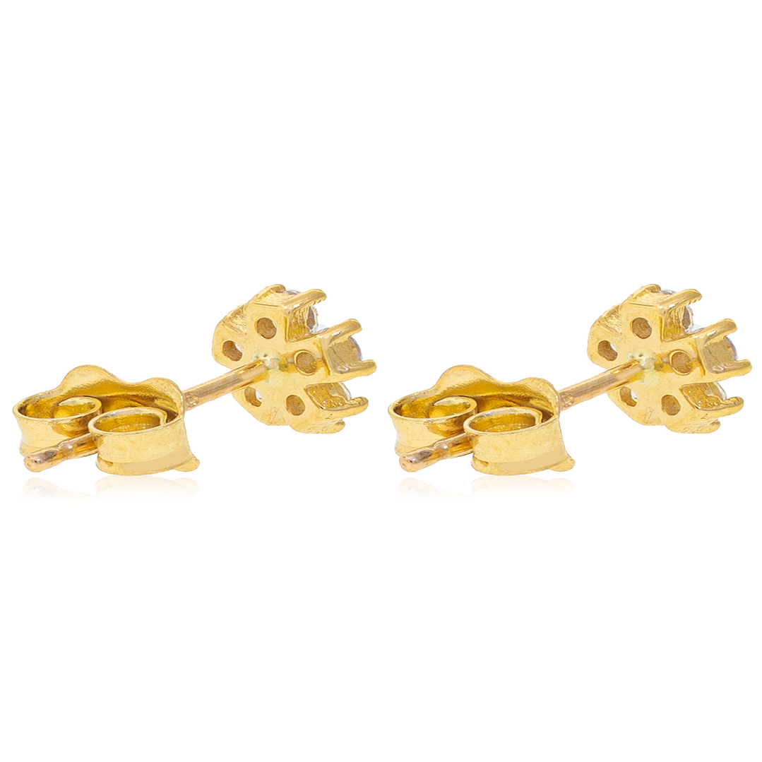 Aros de Oro 18kt Modelo Flor 6 circones 3
