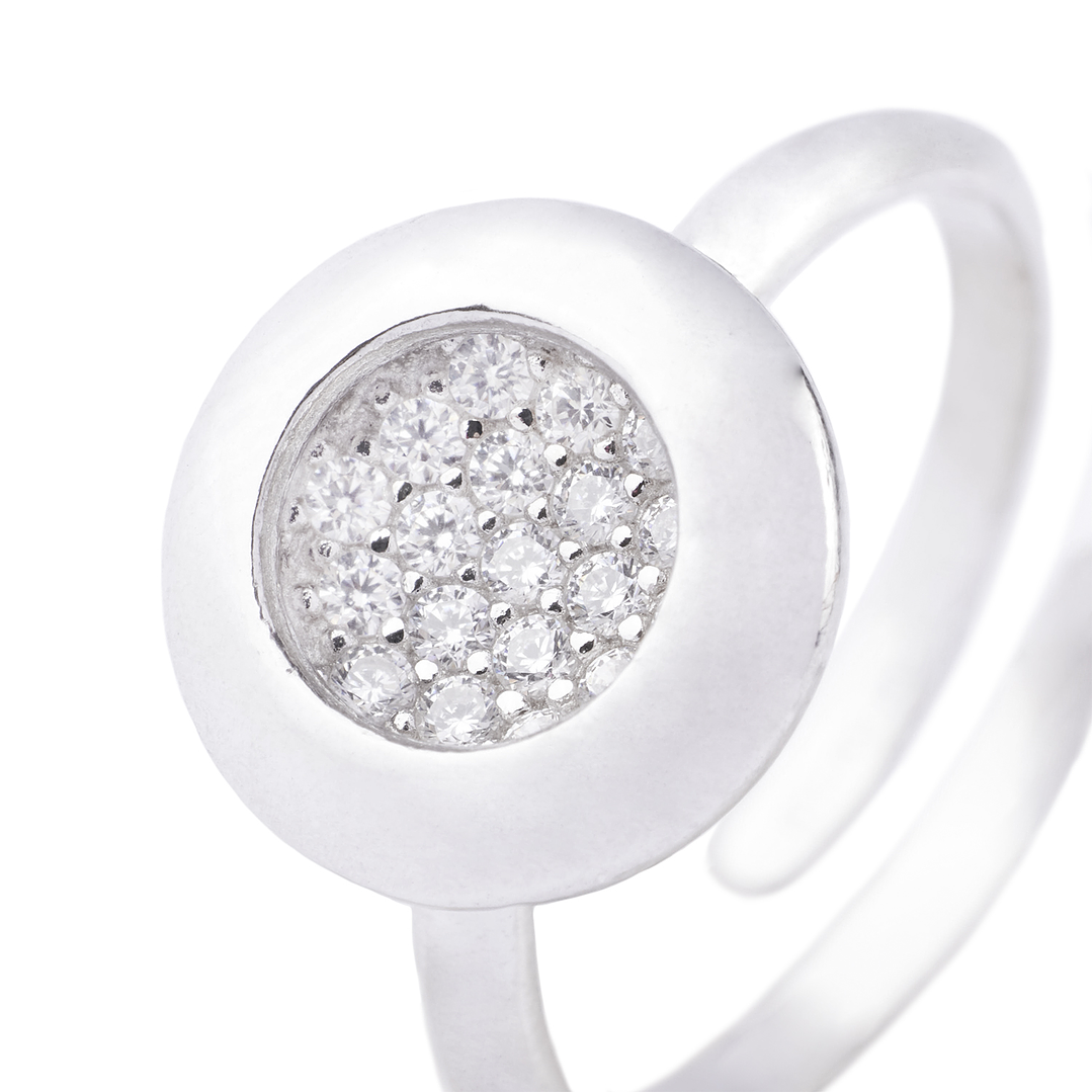 Anillo de Plata Esterlina 925 Bisel Circonita 2