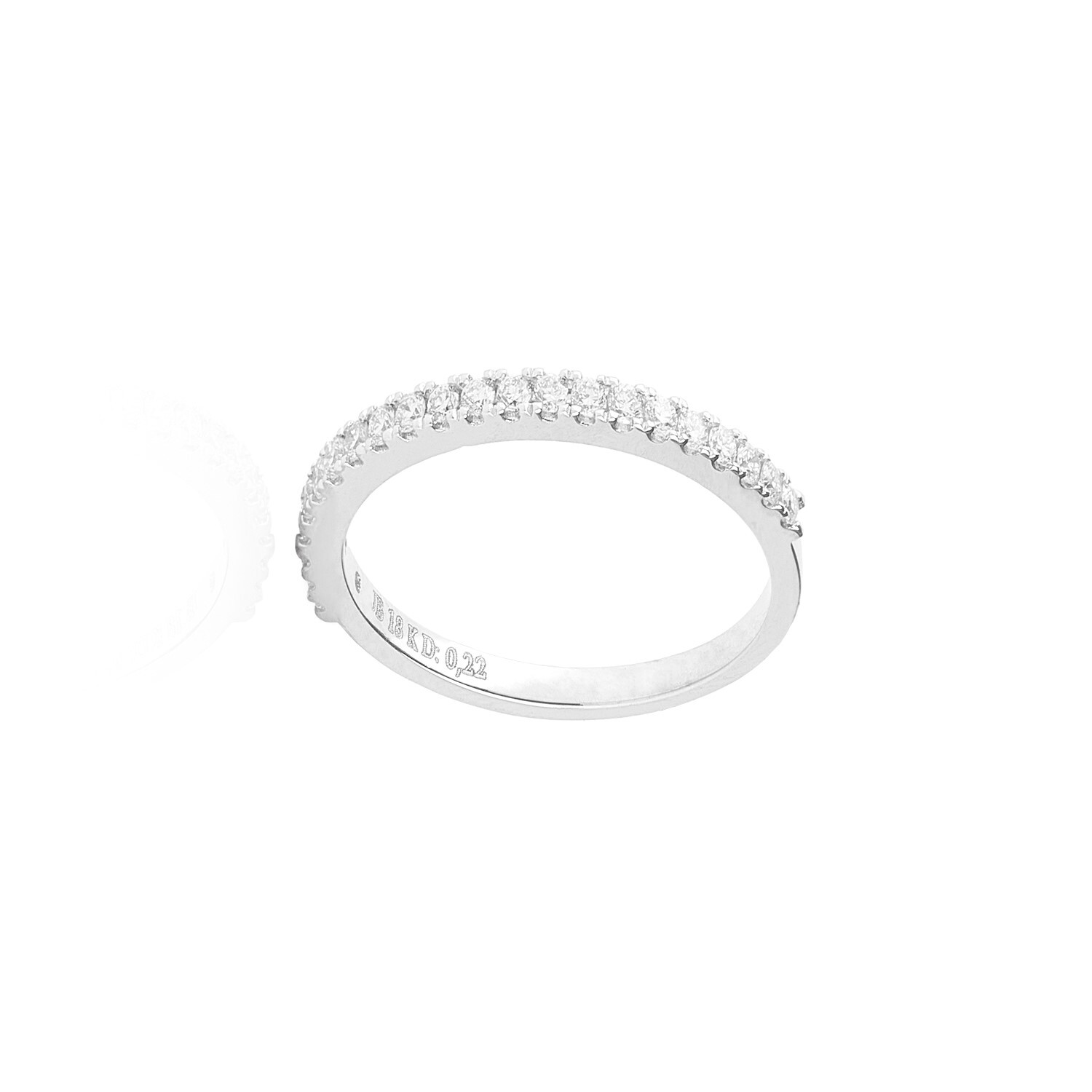 Anillo de Oro 18kt con Diamantes de 22 Pts Corte Brillante SI/H 12 3