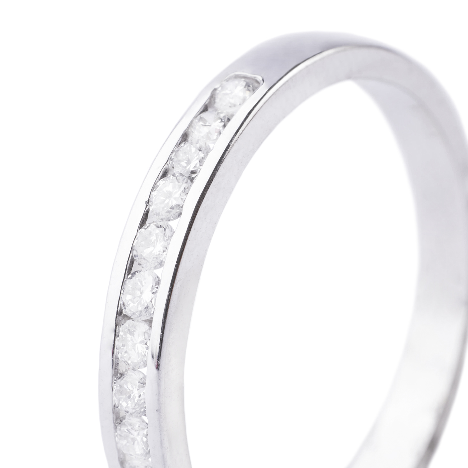 Anillo de Oro 18kt con Diamantes de Riel 26 Pts Corte Brillante SI/H 13 3