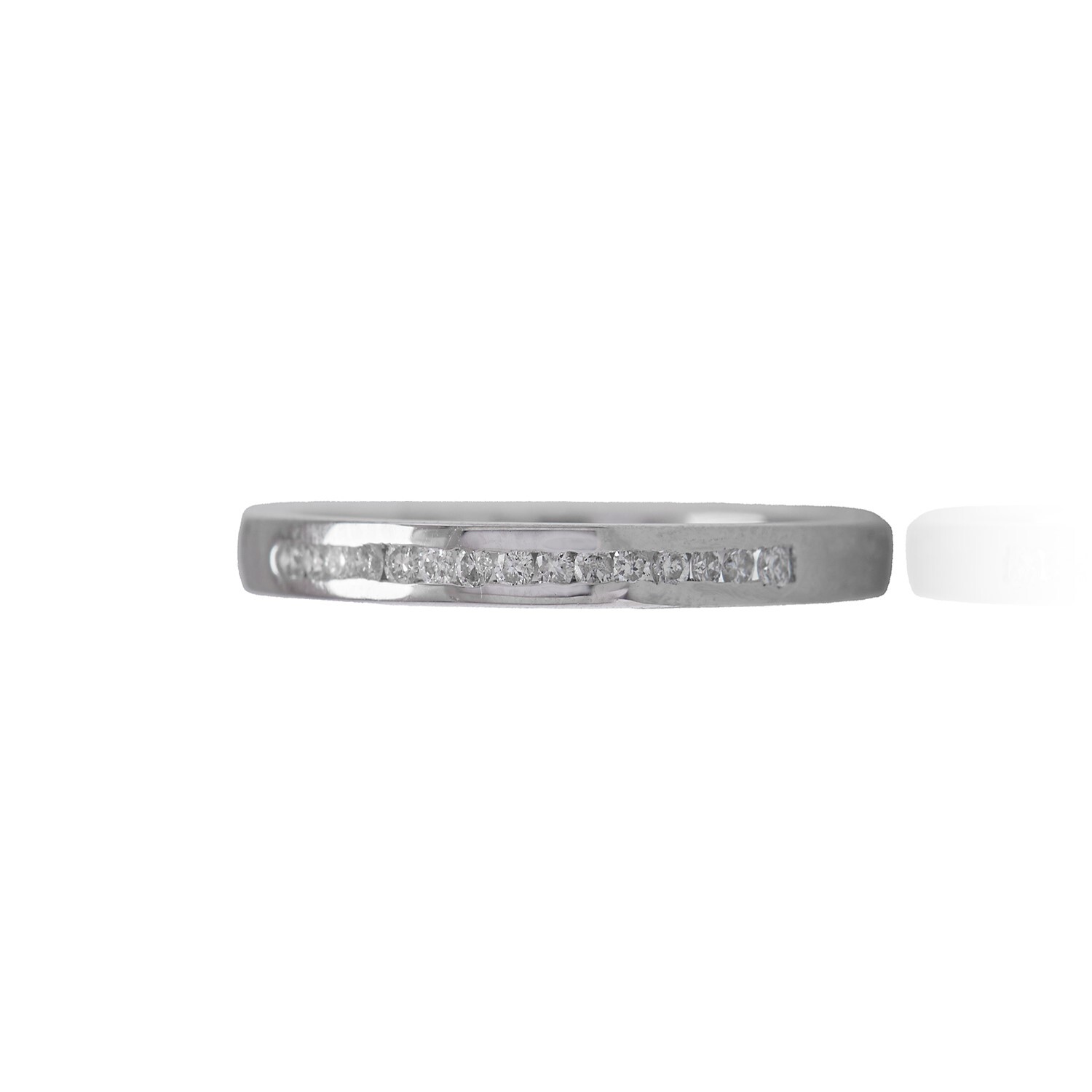 Anillo de Oro Blanco 18kt con Diamantes de 10 Pts Corte Brillante SI/H 2