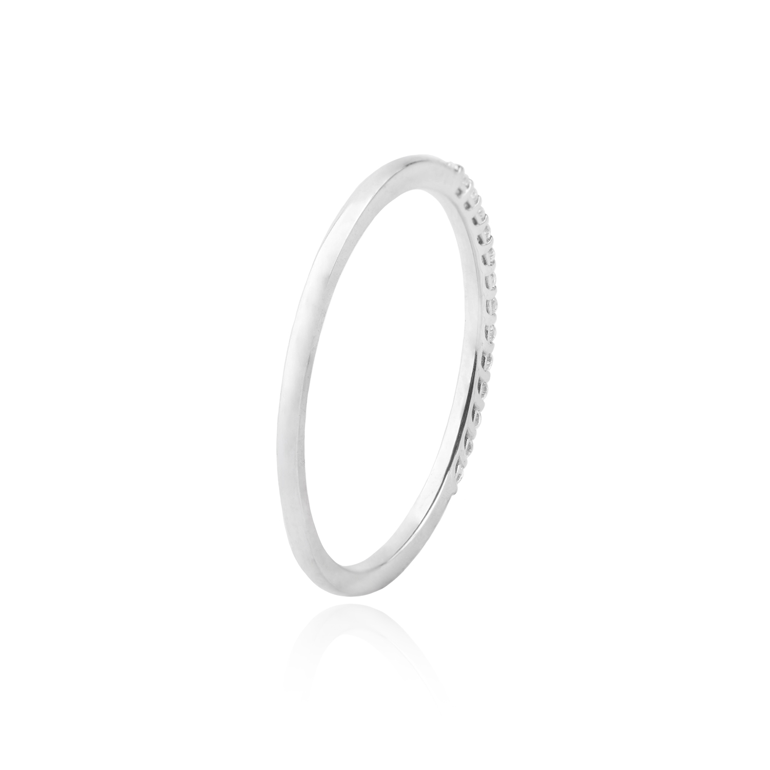 Anillo de Oro 18kt con Diamantes de 12 Pts Corte Brillante SI/H Medio Cintillo 3