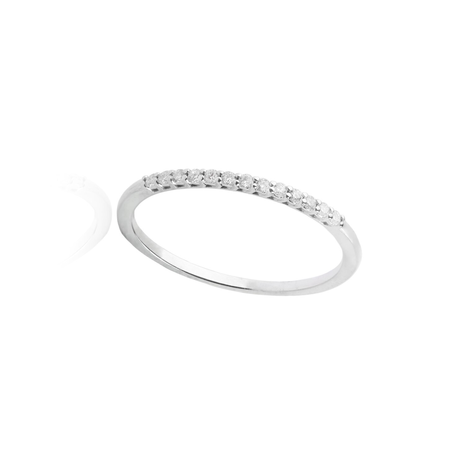 Anillo de Oro 18kt con Diamantes de 12 Pts Corte Brillante SI/H Medio Cintillo 2