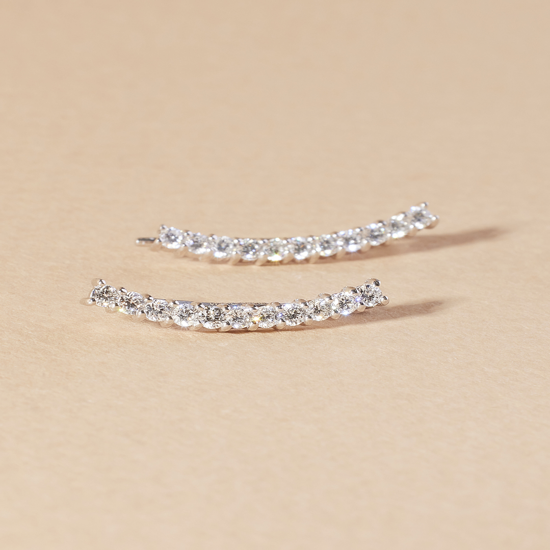 Aros de Oro Blanco 18kt Diamantes 40Pts Total | Danielle Costantini 2