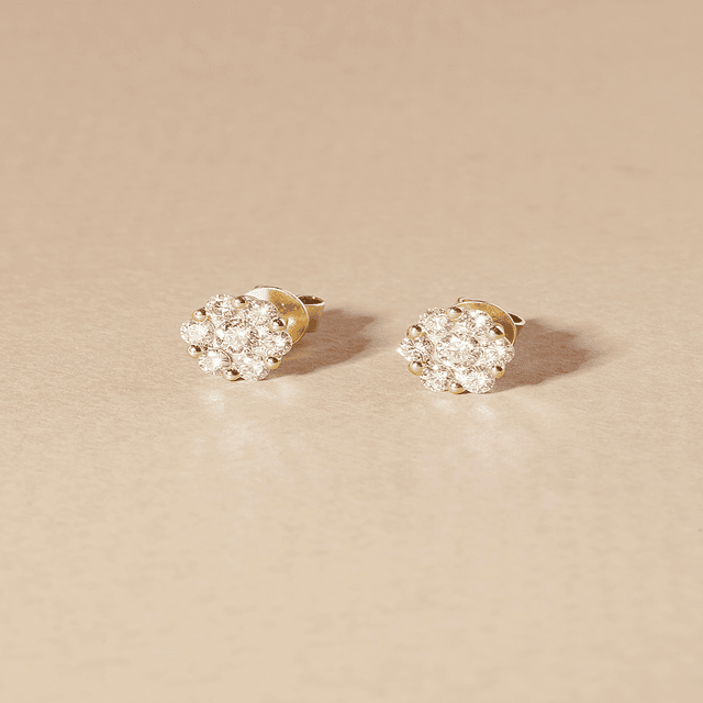 Aros de Oro 18kt con Diamantes 66 Pts Totales SI/H Corte Brillante - By Danielle Costantini