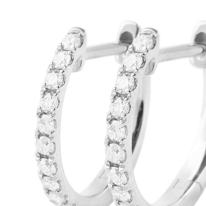 Aros Oro Blanco 18kt Diamantes de Argollas 23 Pts Totales 2