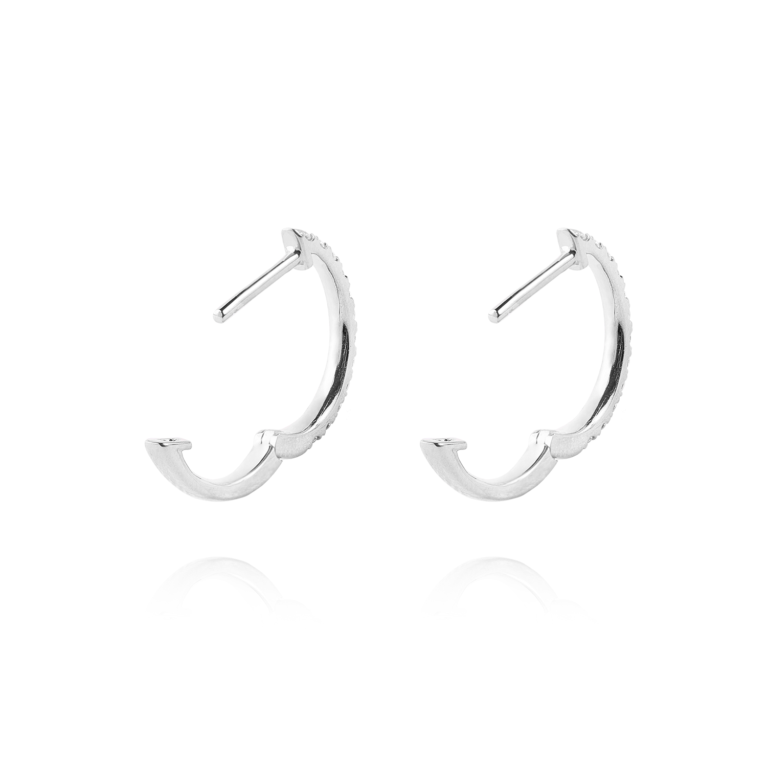 Aros Oro Blanco 18kt Diamantes de Argollas 23 Pts Totales 3