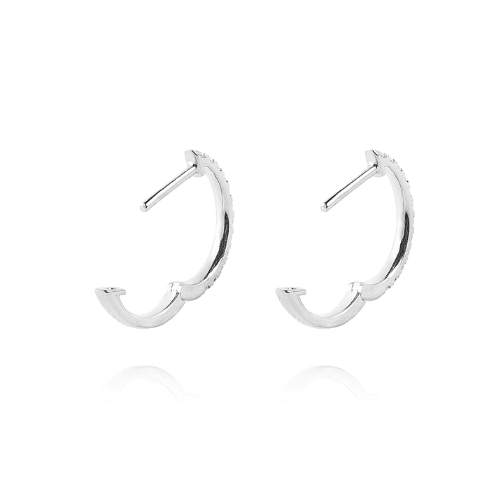 Aros Oro Blanco 18kt Diamantes de Argollas 23 Pts Totales 3