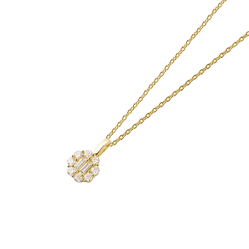 Colgante de Oro 18kt con Diamantes de 17 Pts Totales SI/H Corte Brillante
