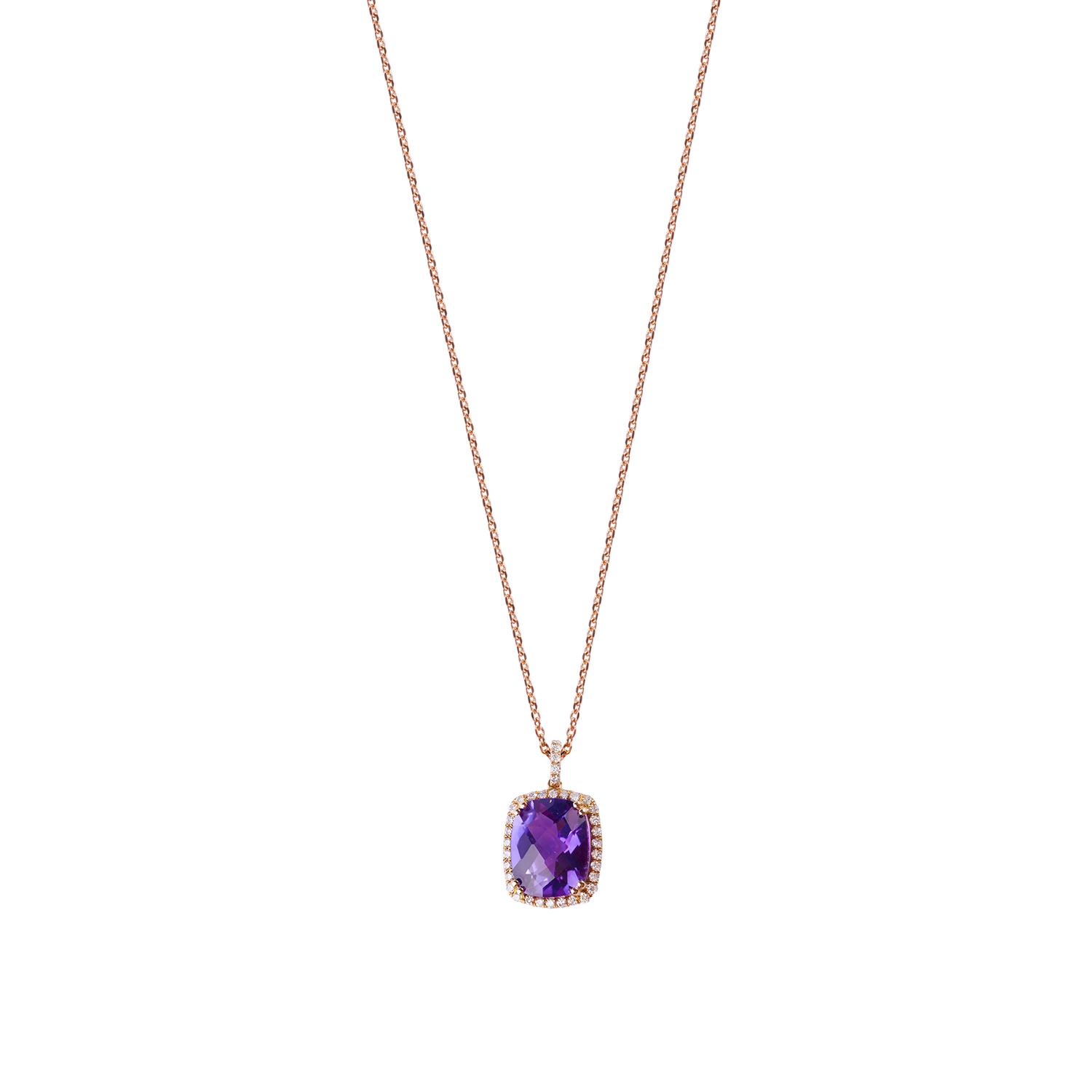 Collar de Oro 18kt con Diamantes Amatista 3