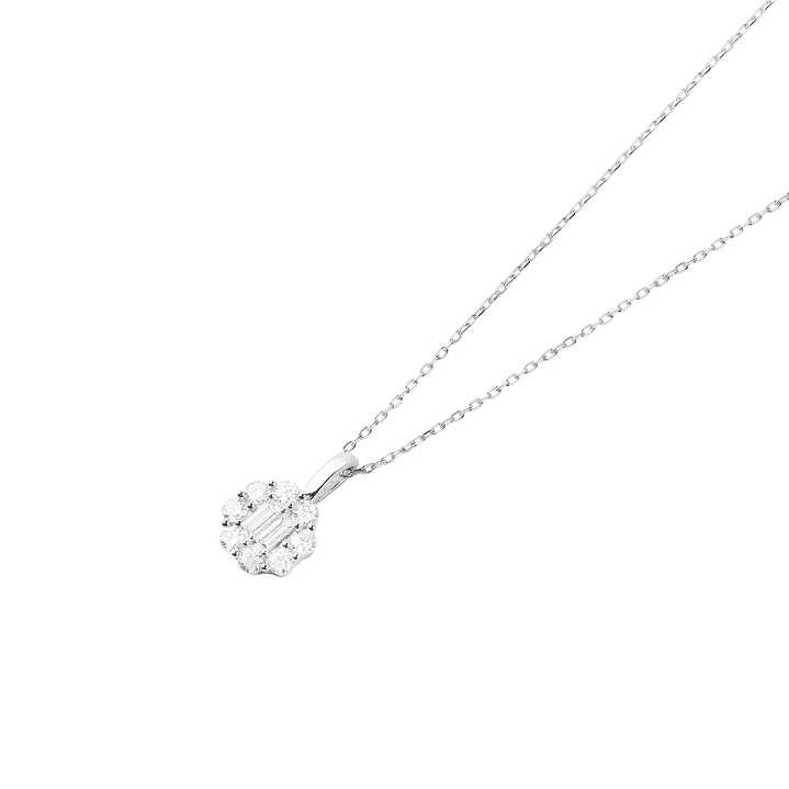 Colgante de Oro Blanco 18kt con Diamantes de 17 Pts 2