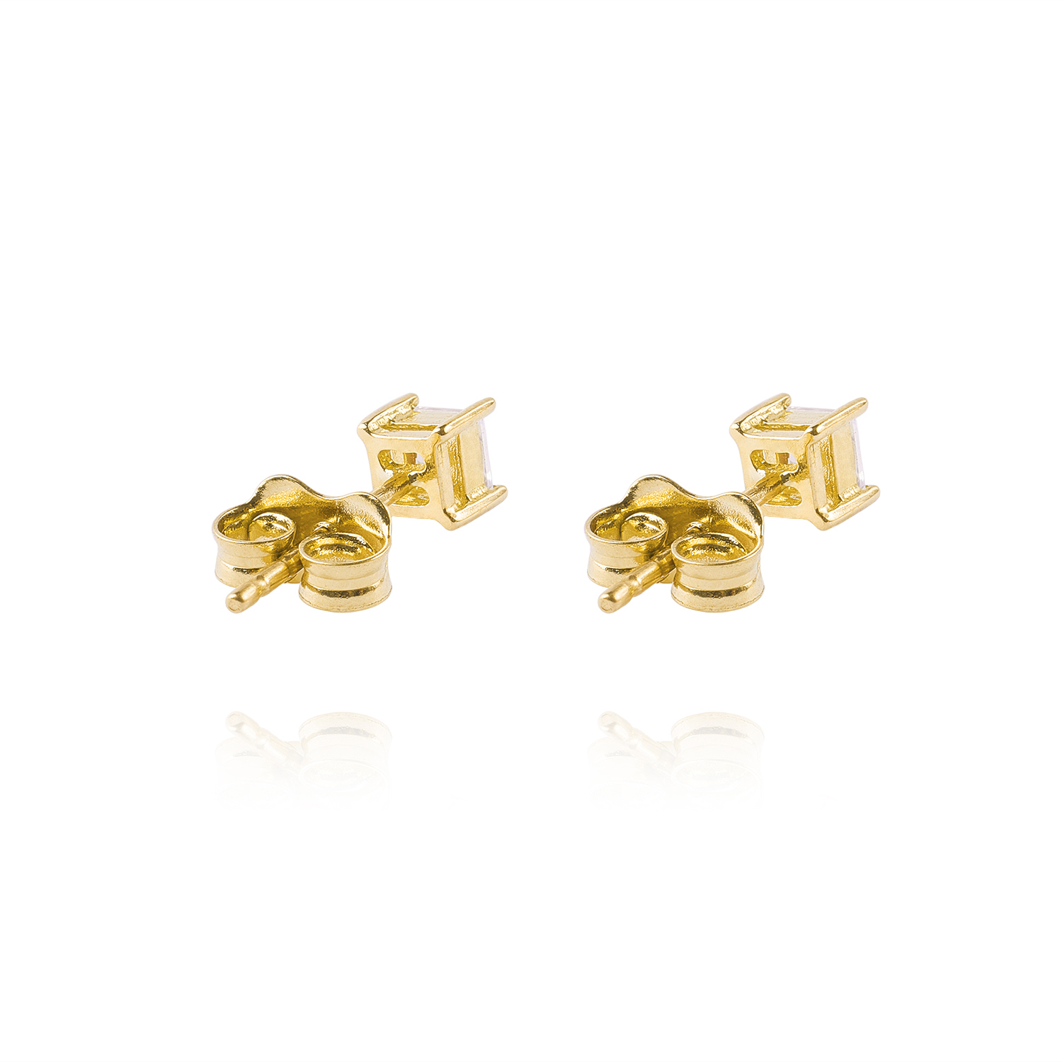 Aros de Oro 18kt Circonita 4x4mm 3