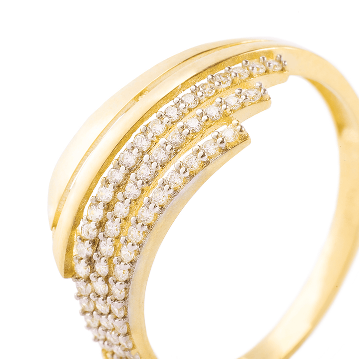 Anillos de Oro 18kt Modelo 5 líneas Circón 2