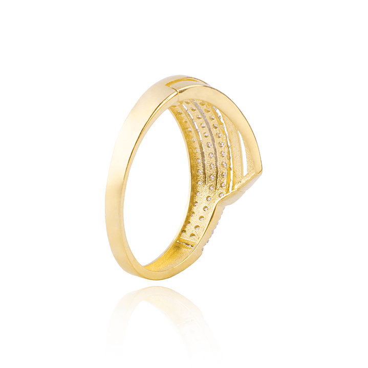 Anillos de Oro 18kt Modelo 5 líneas Circón 3
