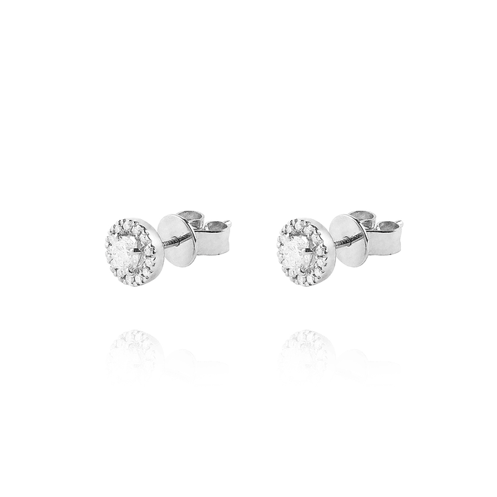 Aros Oro Blanco 18kt Diamantes de 2x28 Pts con 10 Pts SI/H 2