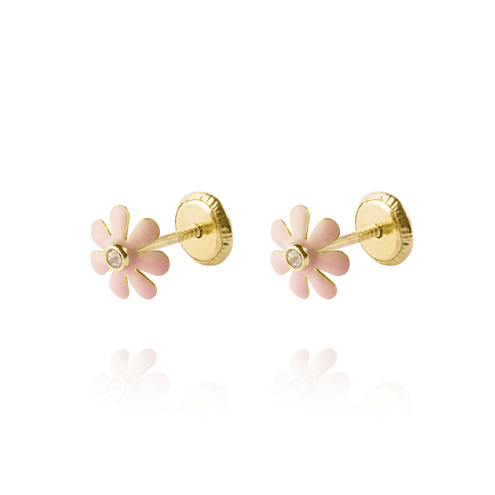 Aros de Oro 18kt Modelo Margarita. 2