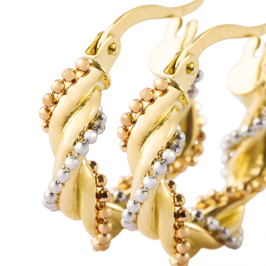 Aros de Oro 18kt Modelo Argolla Espiral 2