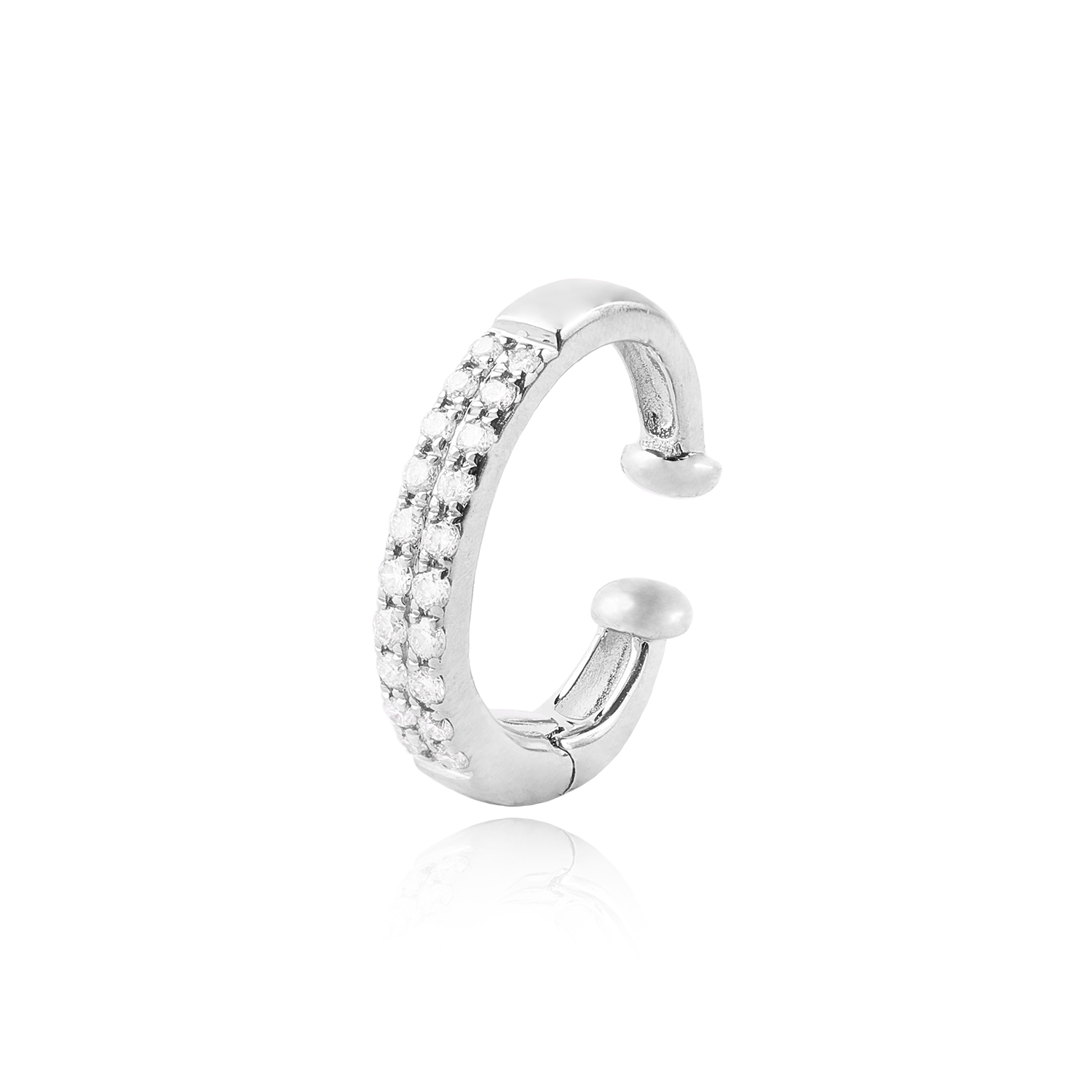 Aro de Oro Blanco 18kt Diamantes 9Pts Total Corte Brillante 1