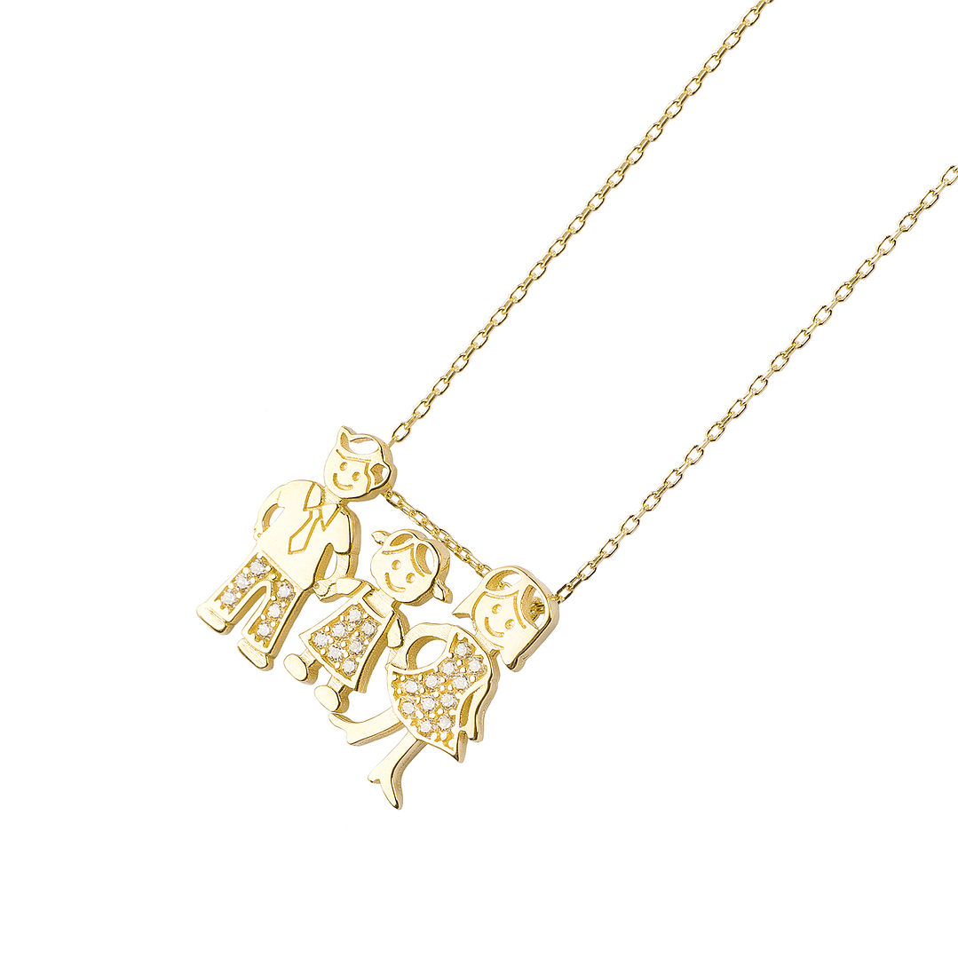 Collar de Oro 18kt Modelo Familia 2
