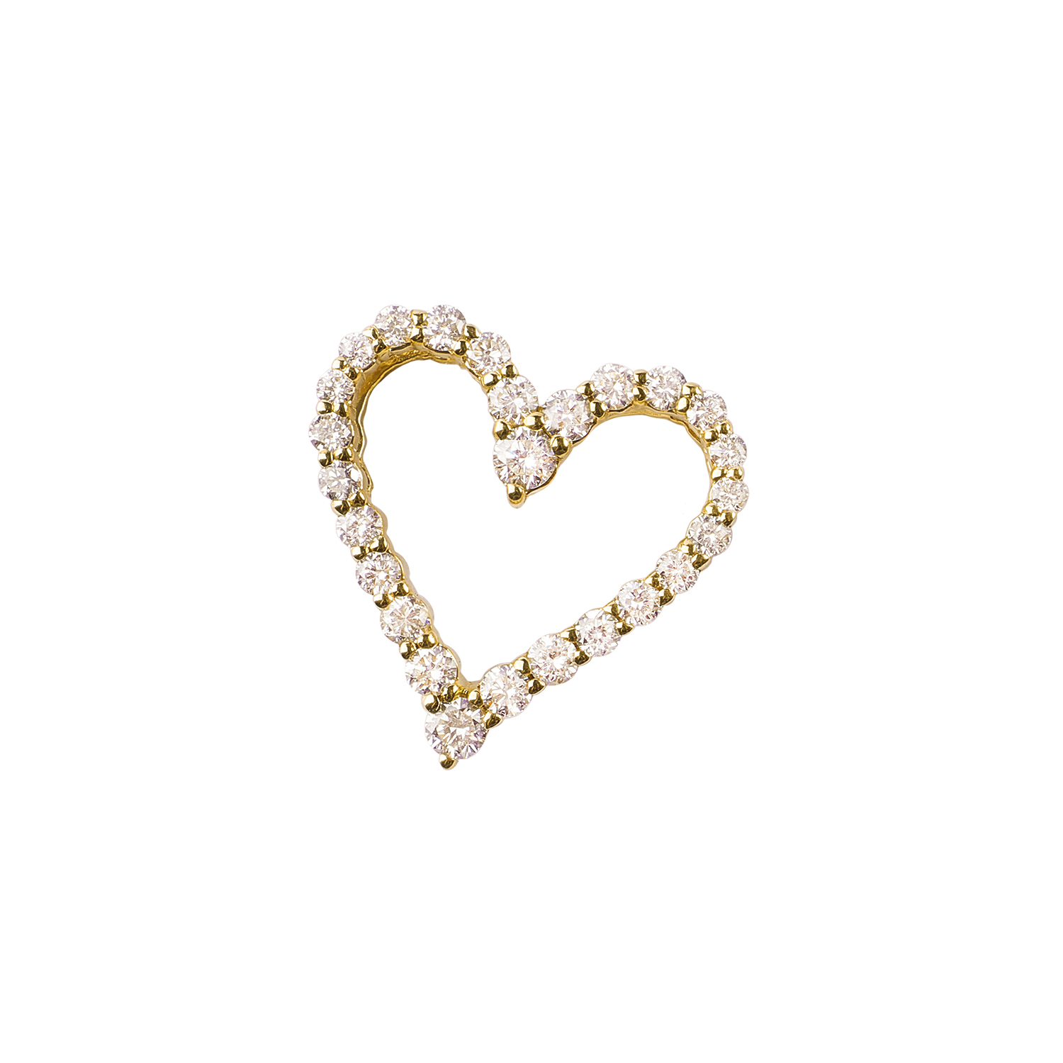 Colgante de Oro 18kt con Diamantes de Corazon 32 Pts Totales SI/H Corte Brillante 1