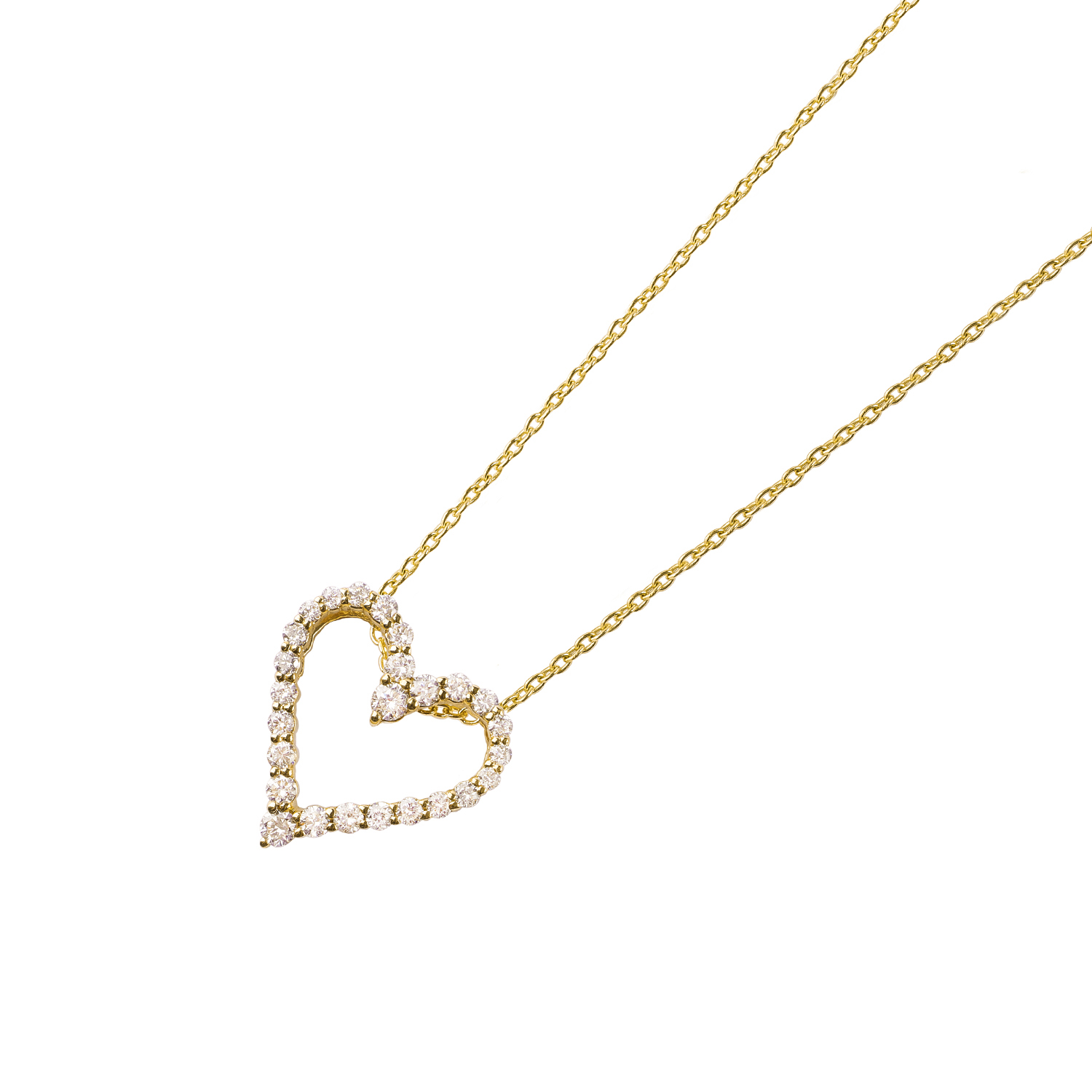 Colgante de Oro 18kt con Diamantes de Corazon 32 Pts Totales SI/H Corte Brillante 2