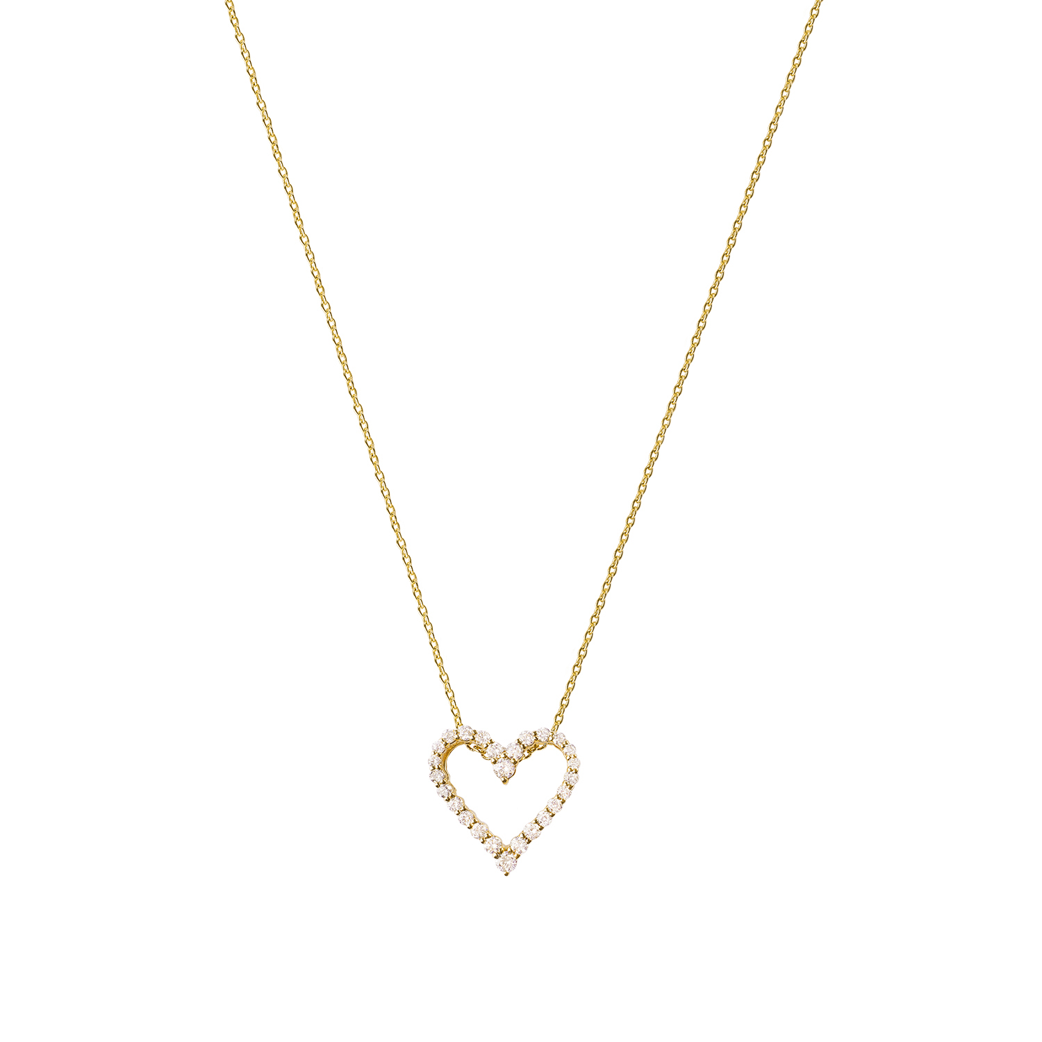 Colgante de Oro 18kt con Diamantes de Corazon 32 Pts Totales SI/H Corte Brillante 3