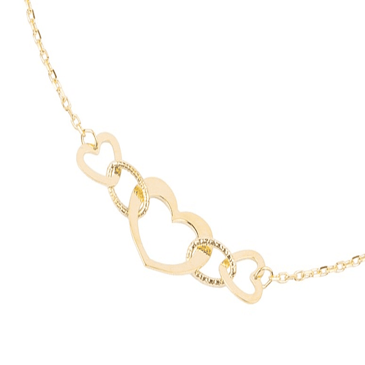 Pulsera de Oro 18kt Triple Corazon 3