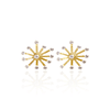 Conjunto de Oro 18 kt  Modelo Estrella 11 puntas (aros y cadena con colgante)